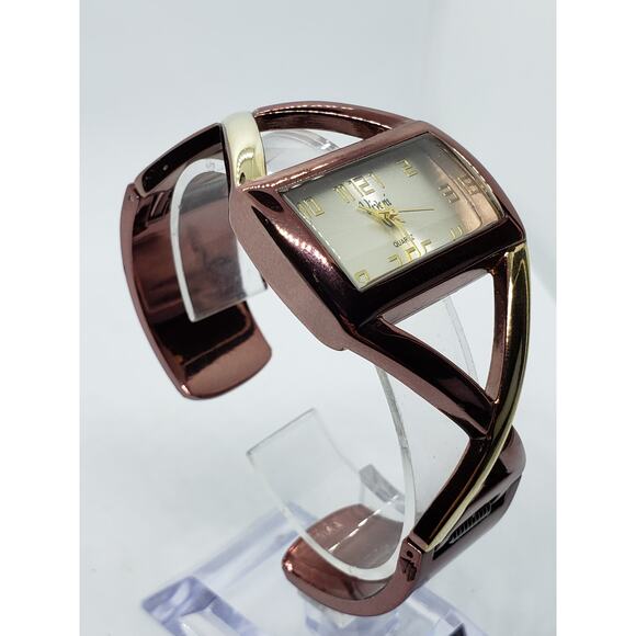 Vivani K2065AKL 0317. Large rectangle silver iridescent face, bangle style band main image 6